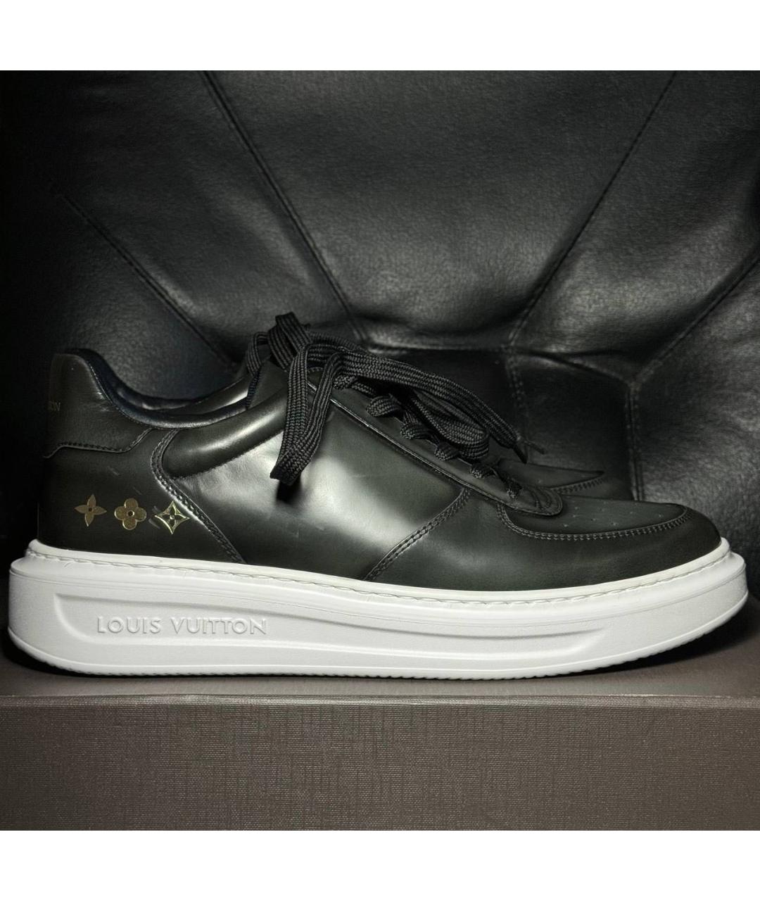 LOUIS VUITTON Черные кожаные кроссовки, фото 9