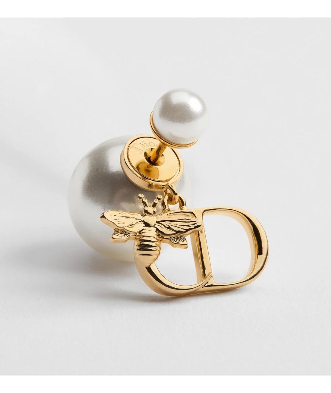 CHRISTIAN DIOR Золотые металлические серьги, фото 4