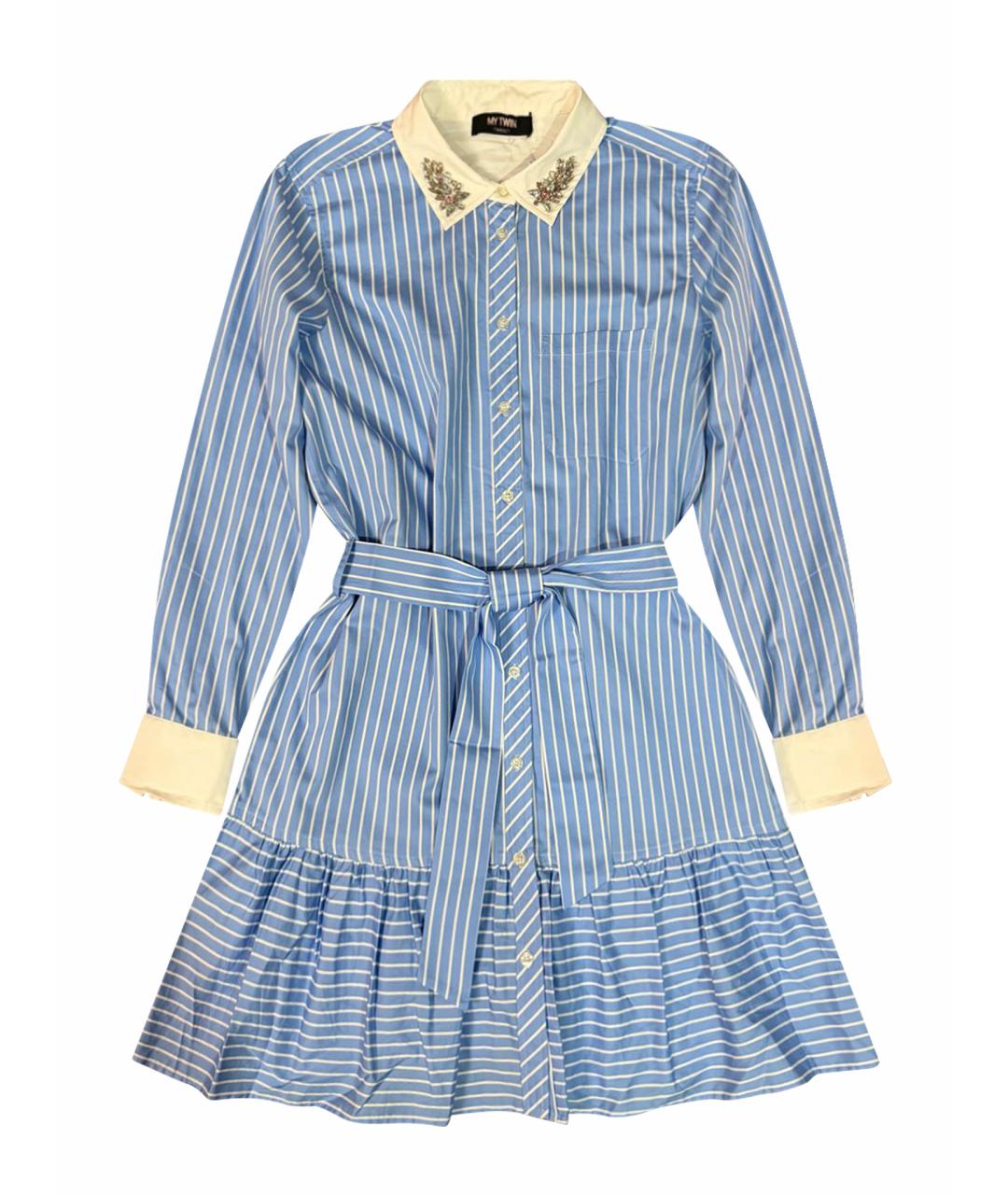 TWIN-SET Голубое хлопковое платье, фото 1