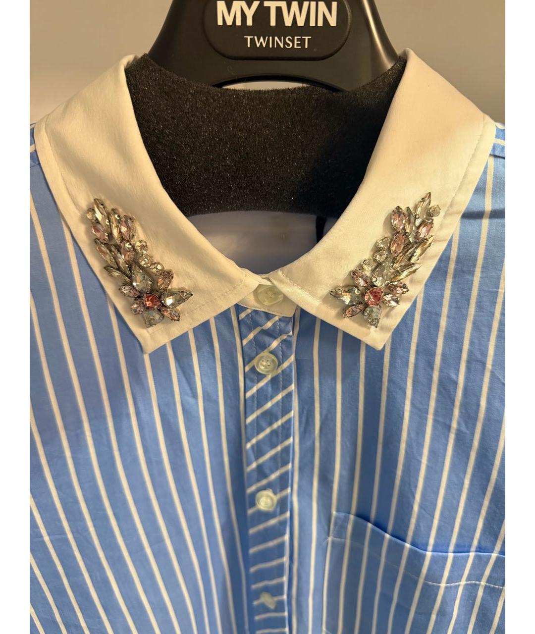 TWIN-SET Голубое хлопковое платье, фото 6