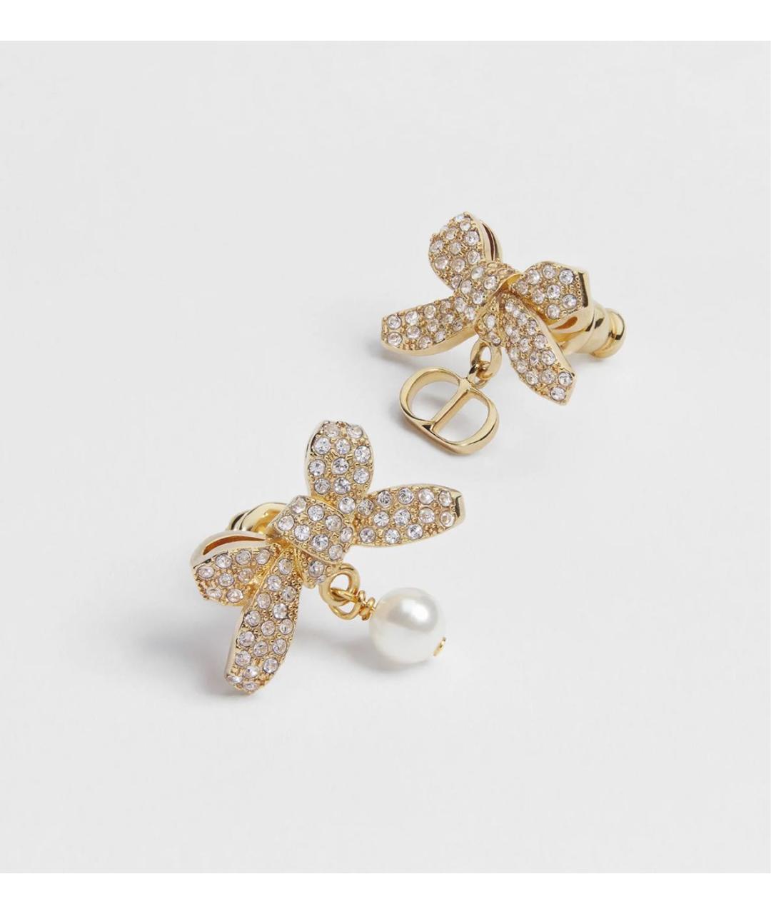 CHRISTIAN DIOR Золотые металлические серьги, фото 3