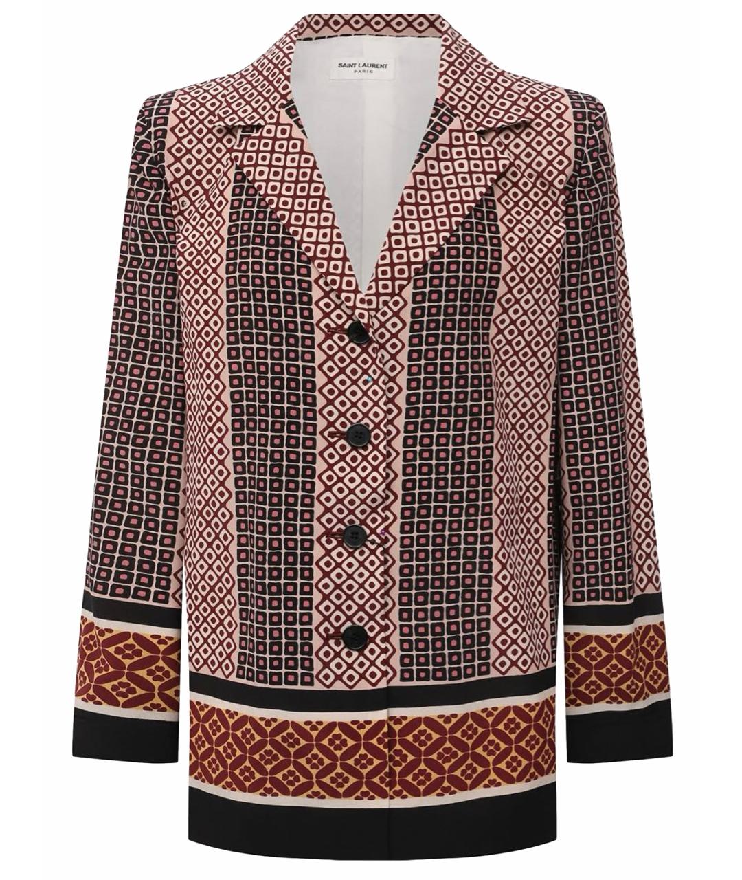 SAINT LAURENT Коричневый шелковый жакет/пиджак, фото 1