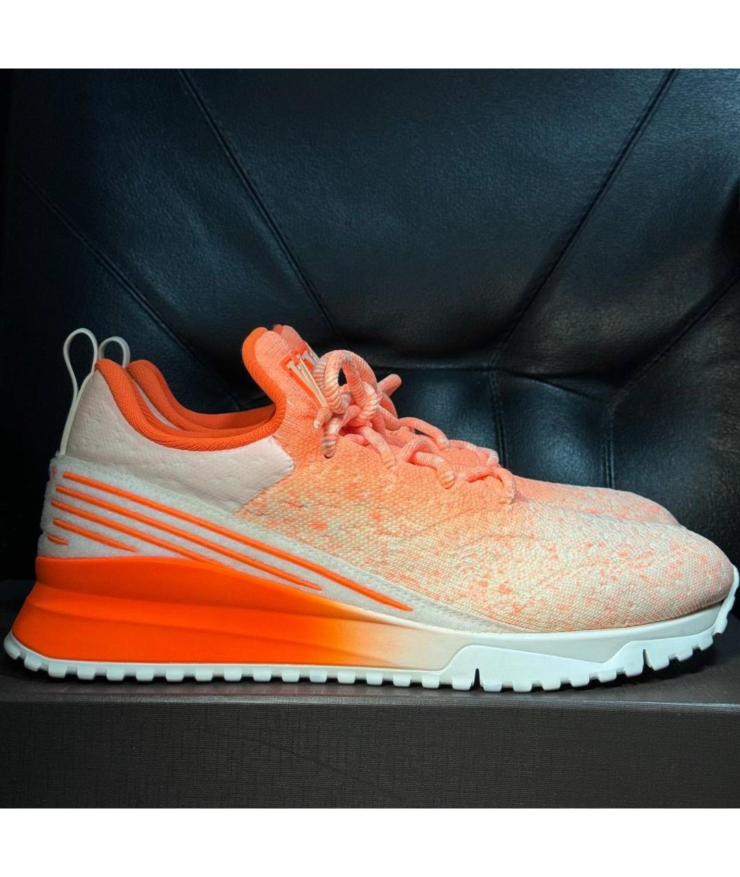 LOUIS VUITTON Оранжевое текстильные низкие кроссовки / кеды, фото 9
