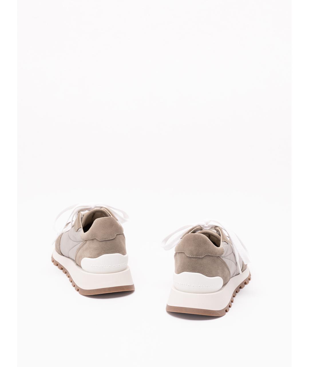 BRUNELLO CUCINELLI Хаки синтетические кроссовки, фото 3