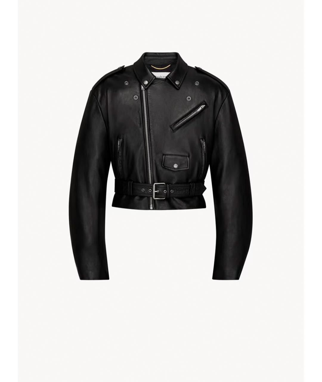 SAINT LAURENT Черная кожаная куртка, фото 2