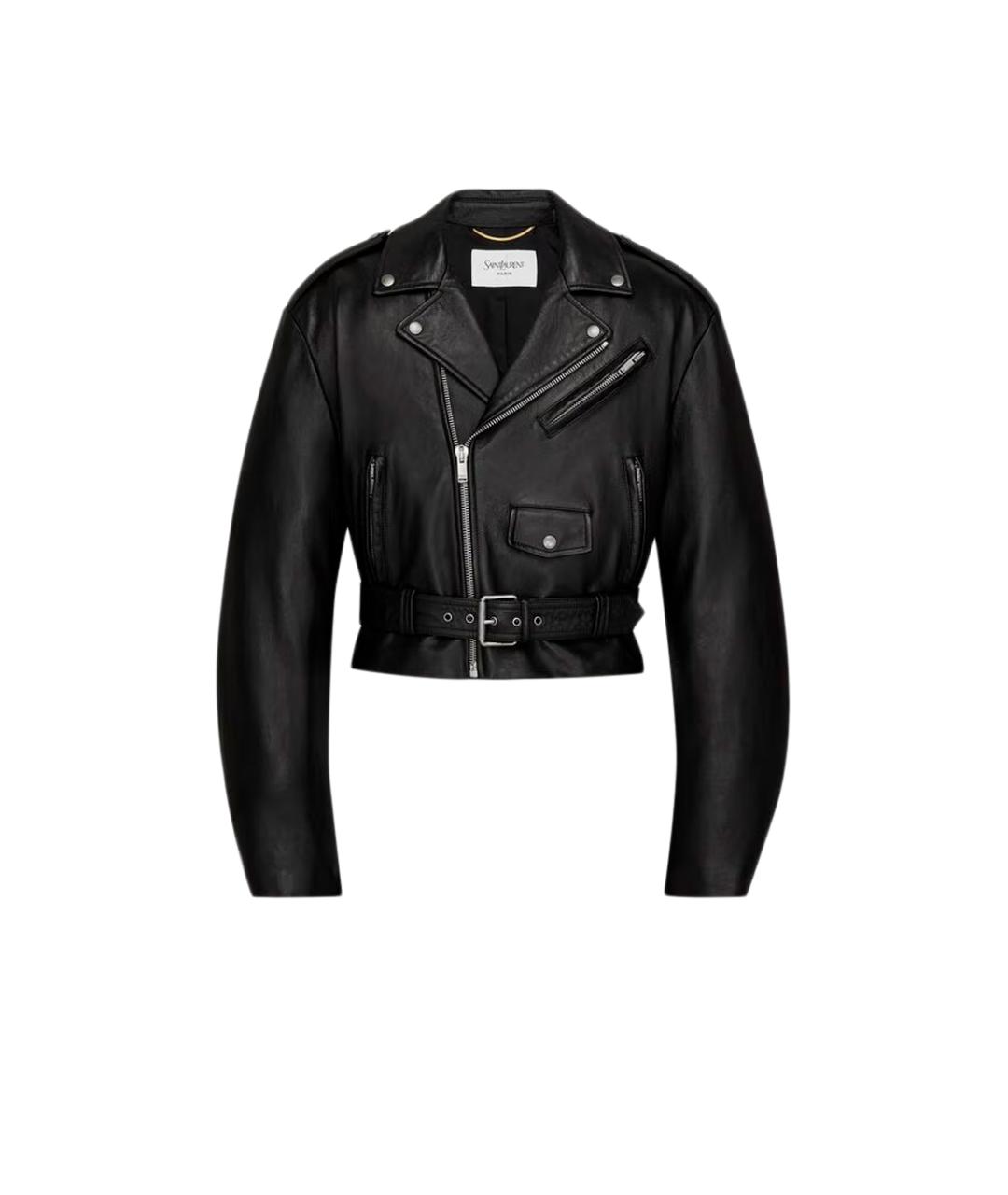 SAINT LAURENT Черная кожаная куртка, фото 4