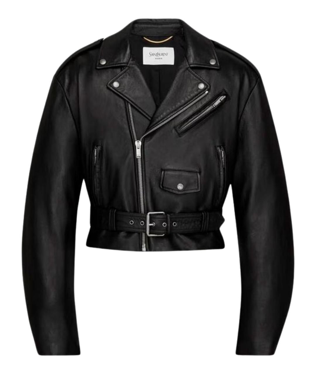 SAINT LAURENT Черная кожаная куртка, фото 1