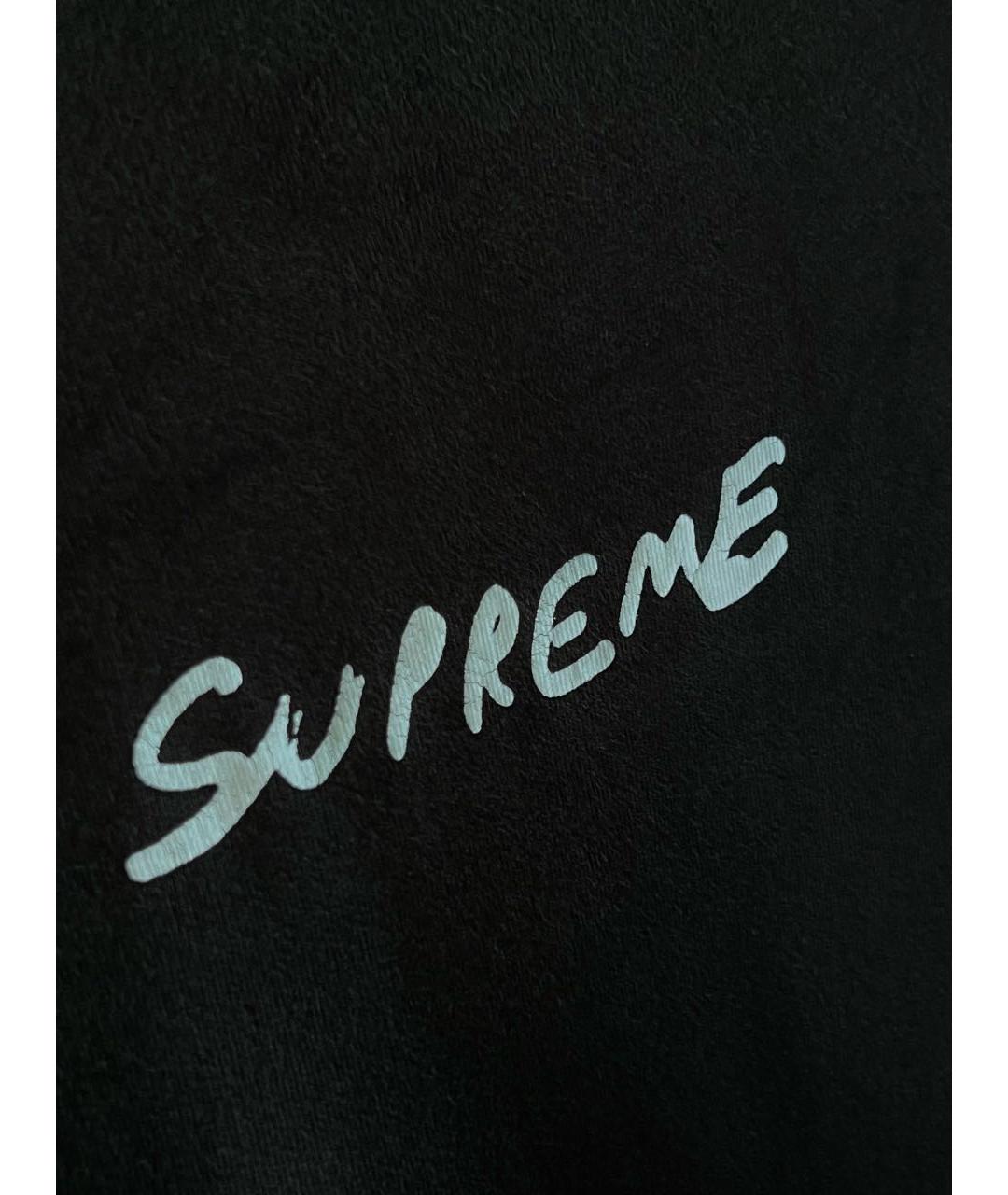 SUPREME Черная хлопковая футболка, фото 3