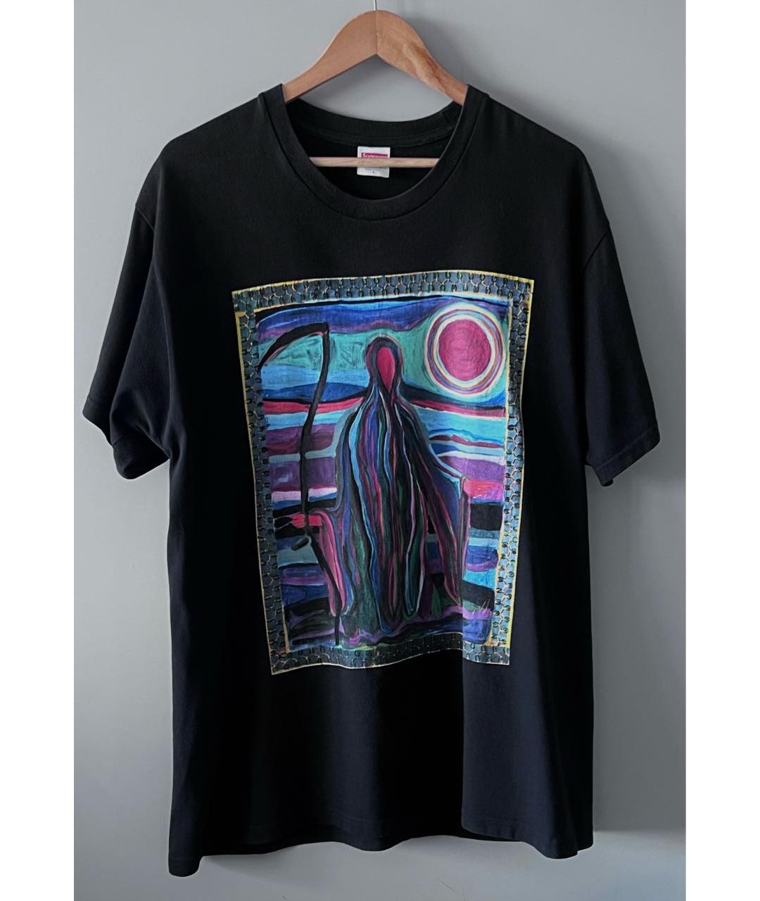 SUPREME Черная хлопковая футболка, фото 7