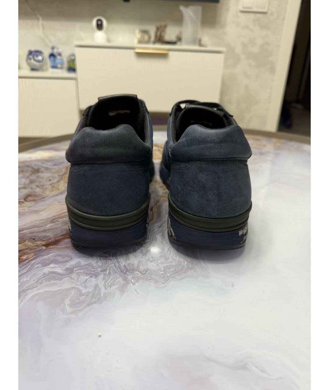 PREMIATA Синие кожаные низкие кроссовки / кеды, фото 4