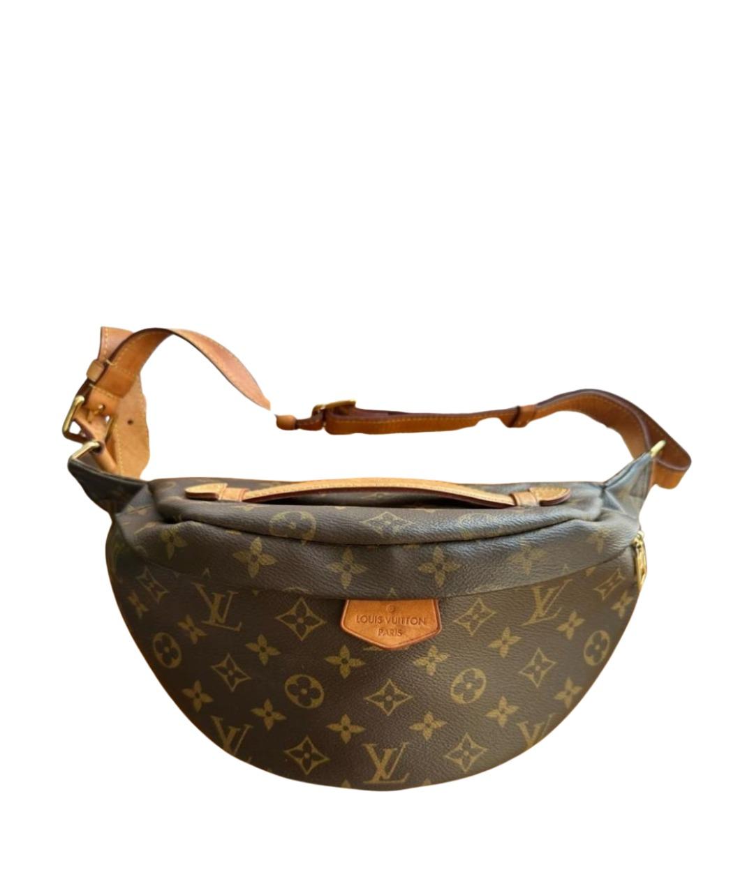 LOUIS VUITTON Коричневая кожаная поясная сумка, фото 10