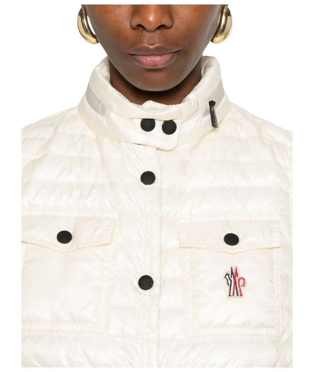 MONCLER Белый полиамидовый жилет, фото 5