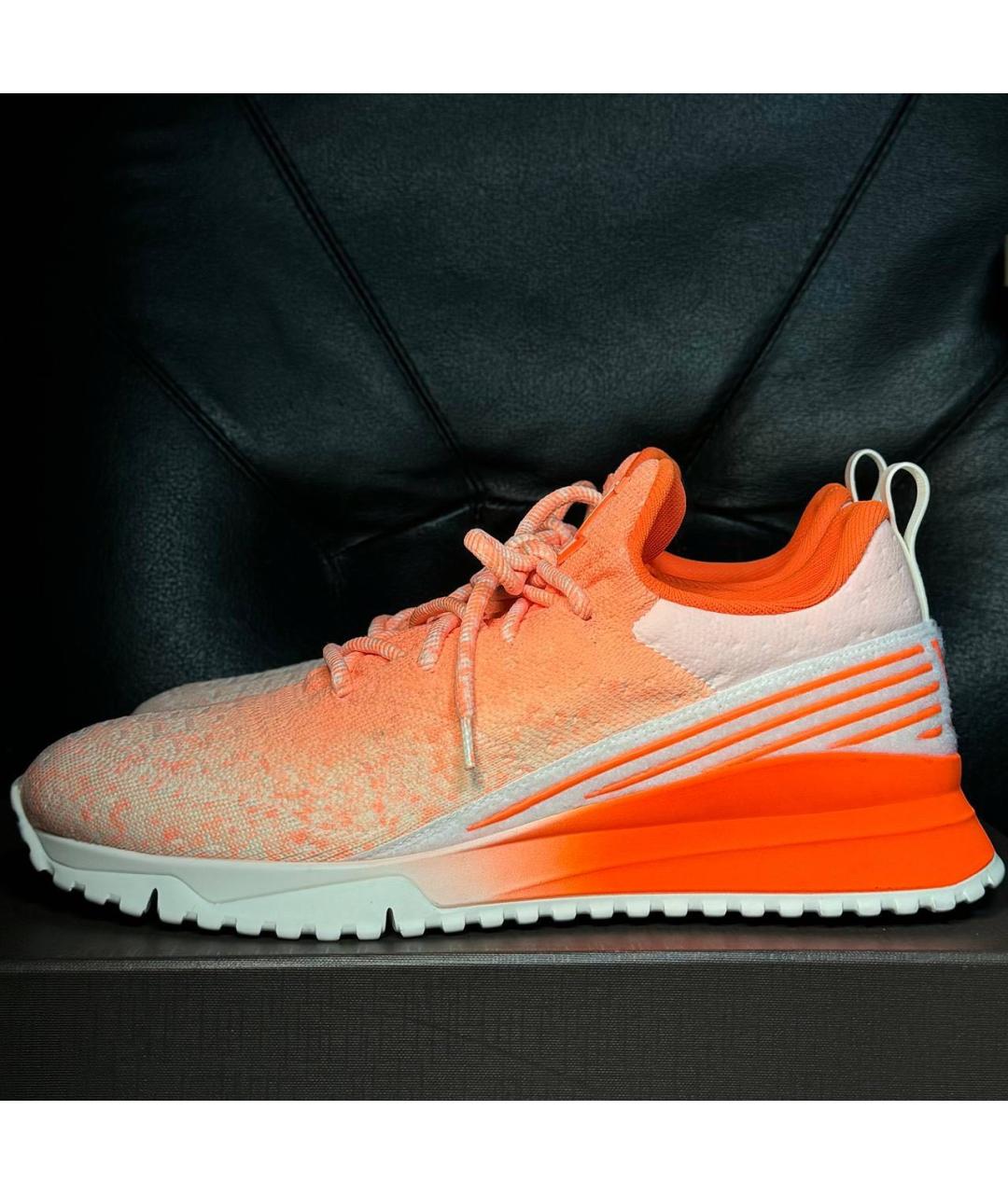 LOUIS VUITTON Оранжевое текстильные кроссовки, фото 3