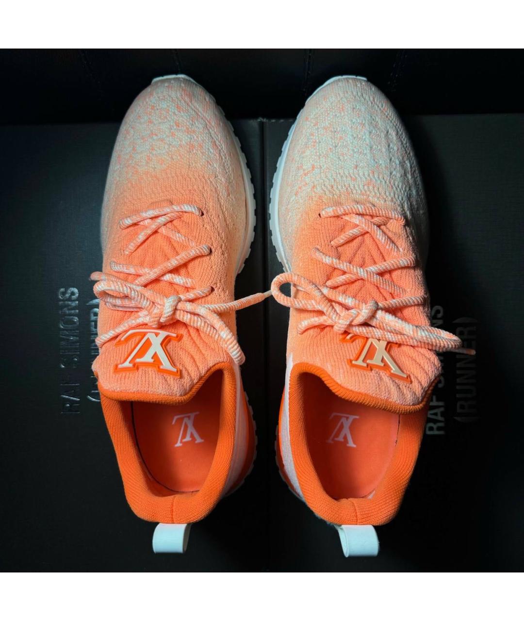LOUIS VUITTON Оранжевое текстильные кроссовки, фото 7