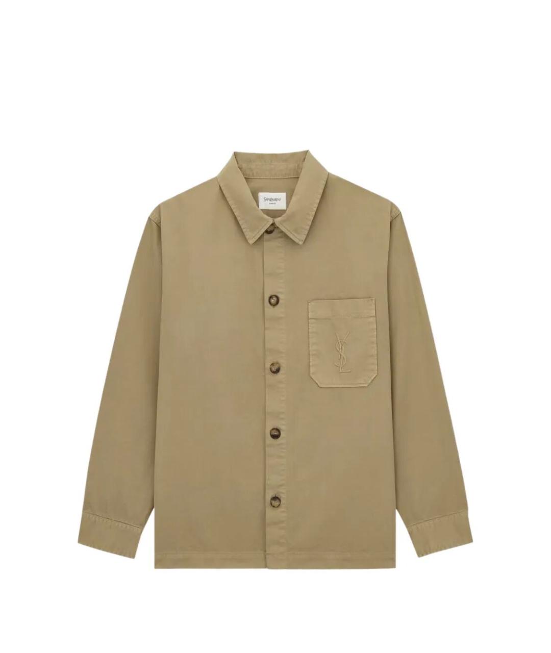 SAINT LAURENT Бежевая хлопковая куртка, фото 1
