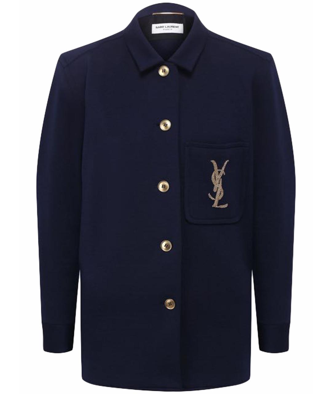 SAINT LAURENT Синий шерстяной жакет/пиджак, фото 1