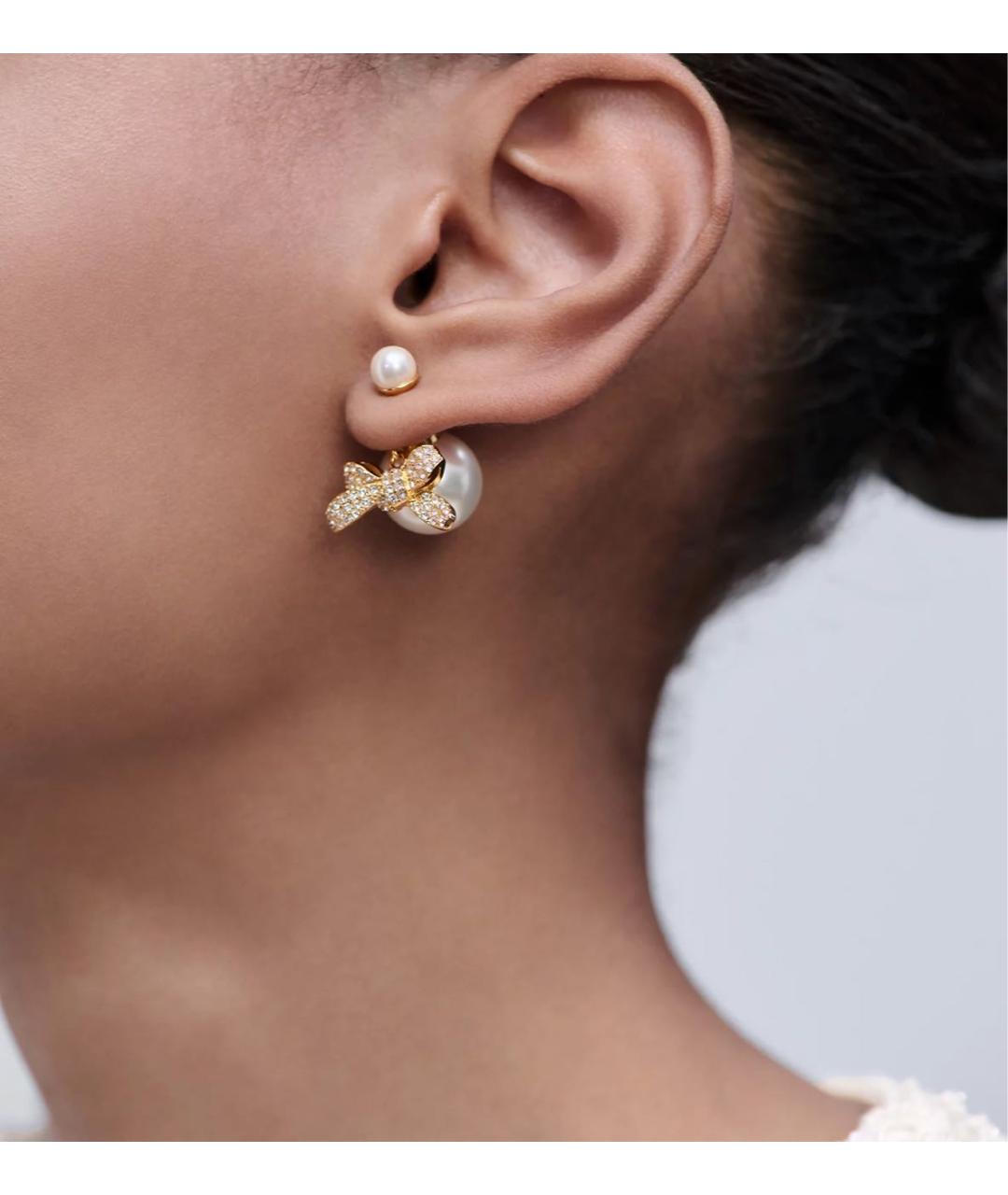 CHRISTIAN DIOR Золотые металлические серьги, фото 2