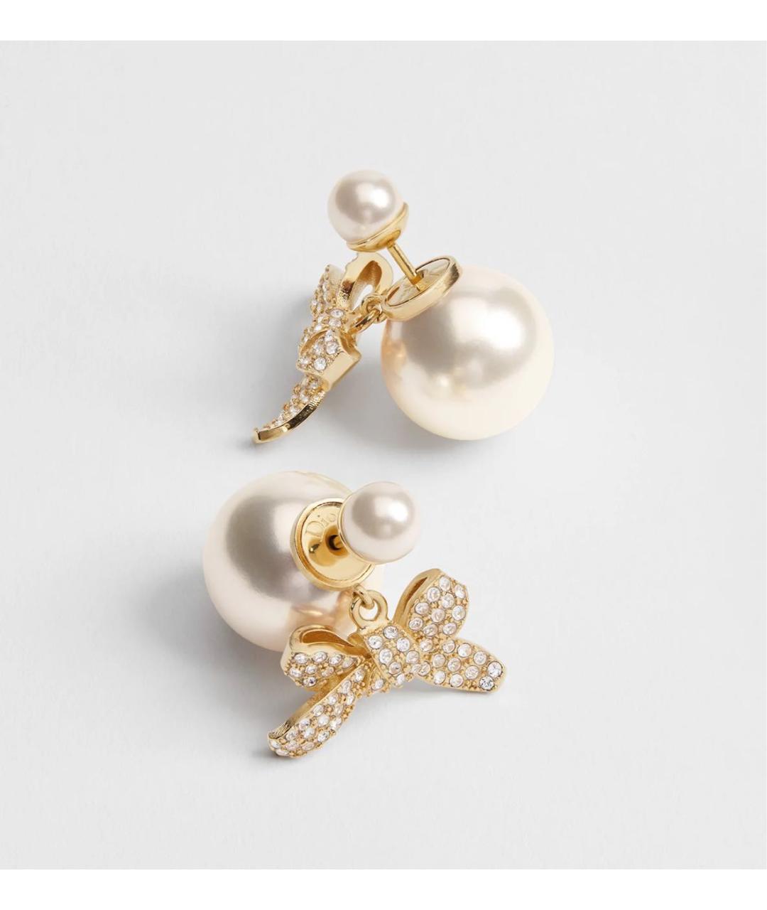 CHRISTIAN DIOR Золотые металлические серьги, фото 3