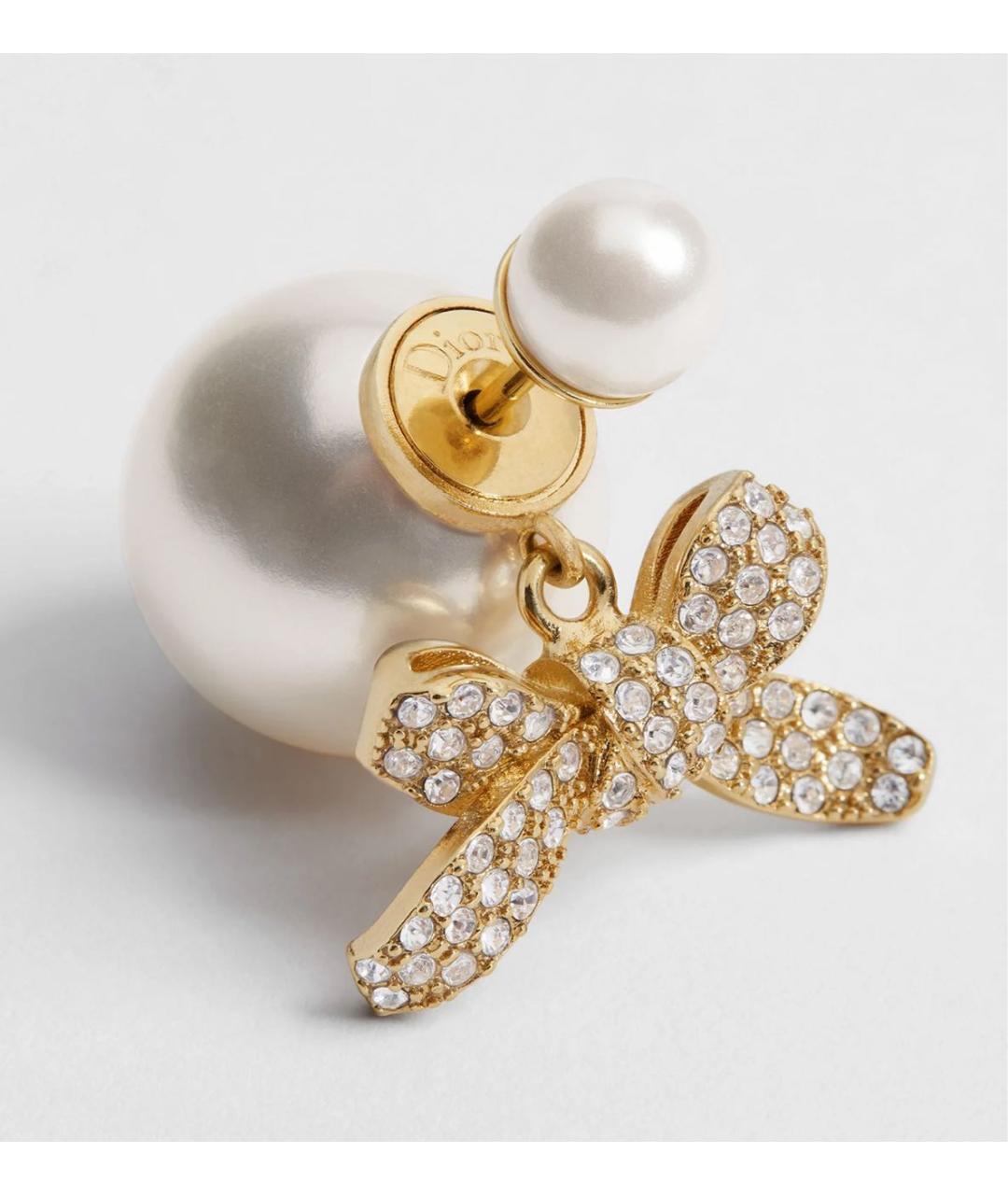 CHRISTIAN DIOR Золотые металлические серьги, фото 4