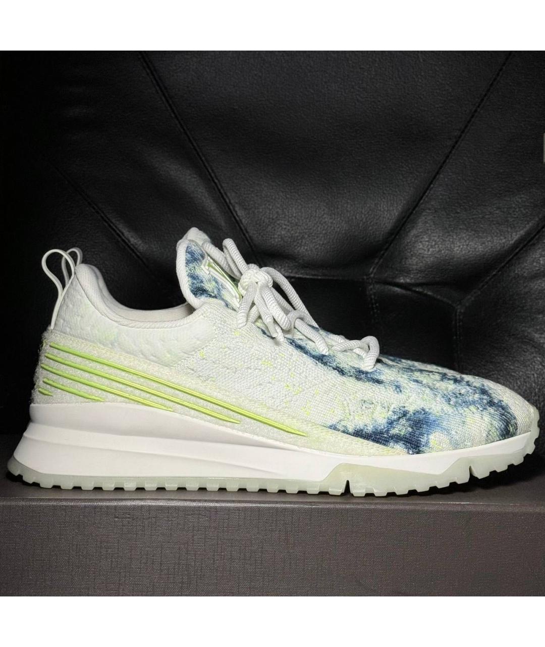 LOUIS VUITTON Белые текстильные низкие кроссовки / кеды, фото 9