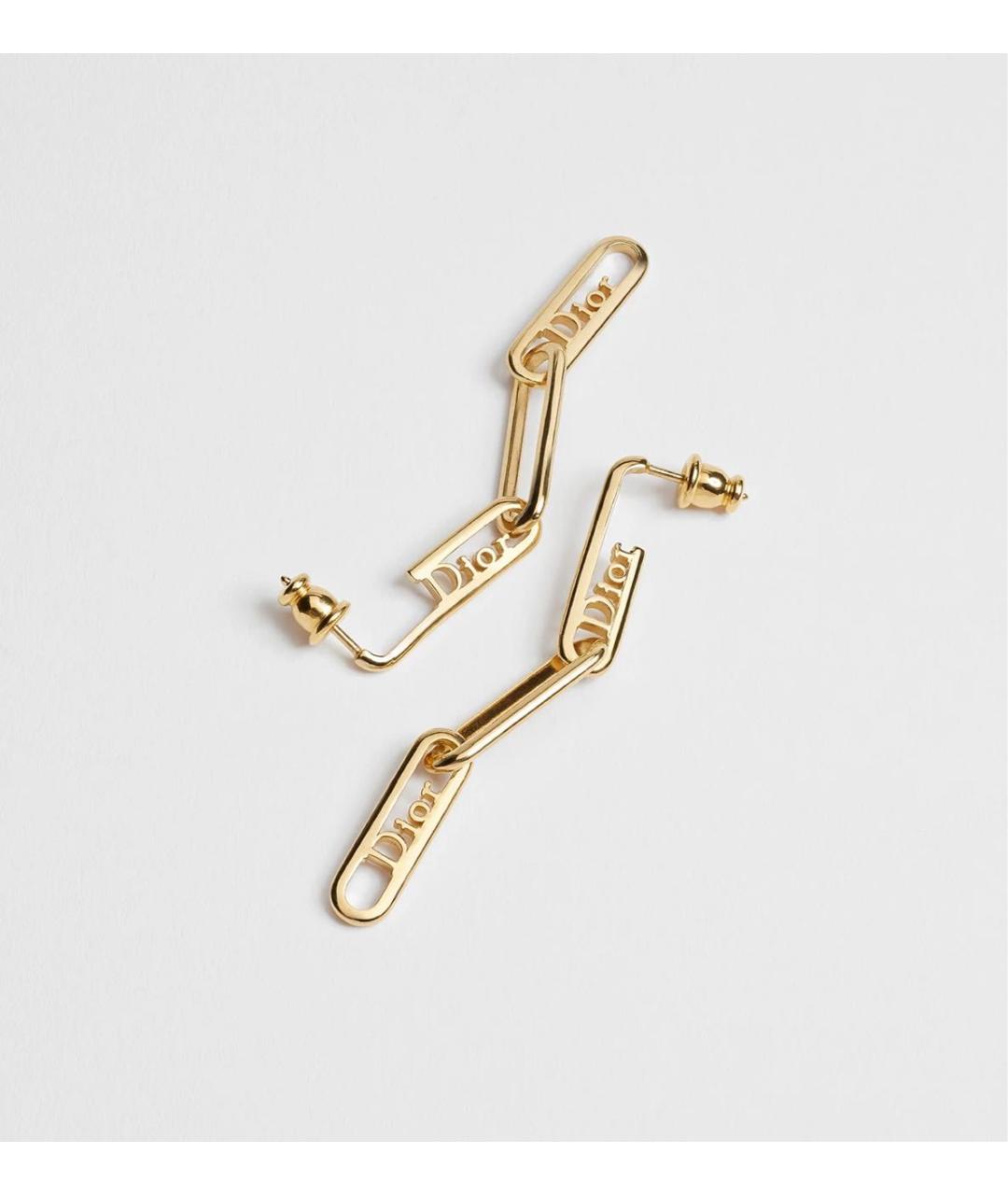 CHRISTIAN DIOR Золотые металлические серьги, фото 2