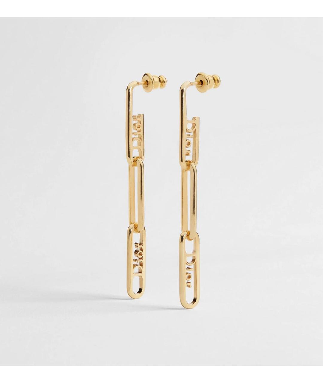 CHRISTIAN DIOR Золотые металлические серьги, фото 4