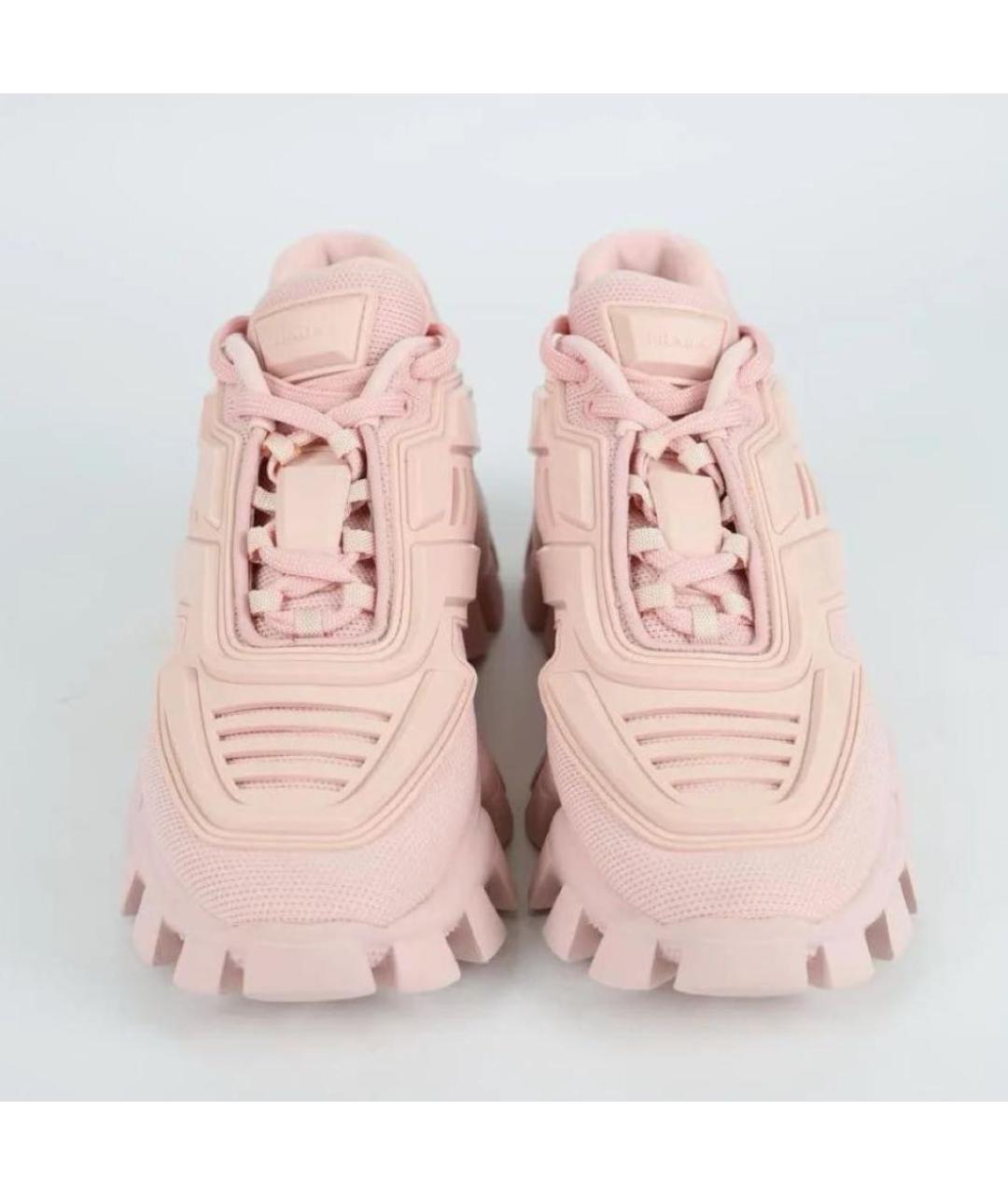 PRADA Розовые текстильные кроссовки, фото 3