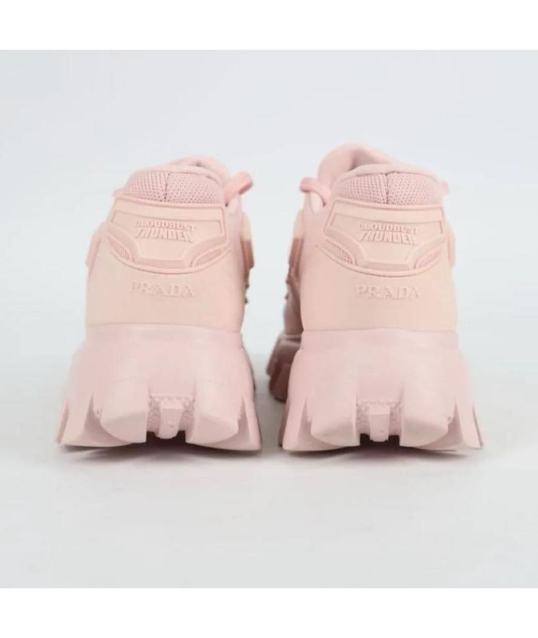 PRADA Розовые текстильные кроссовки, фото 4