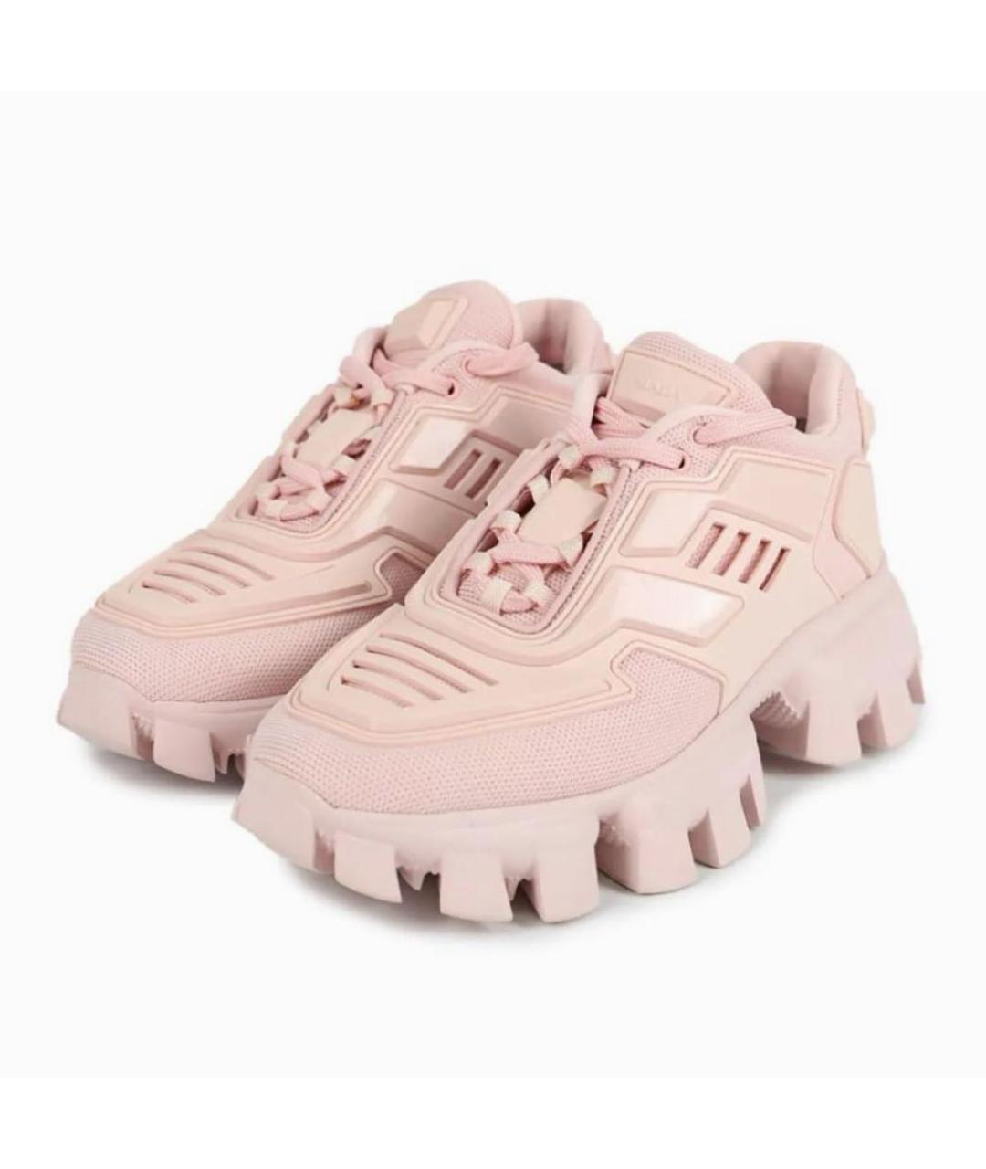 PRADA Розовые текстильные кроссовки, фото 2