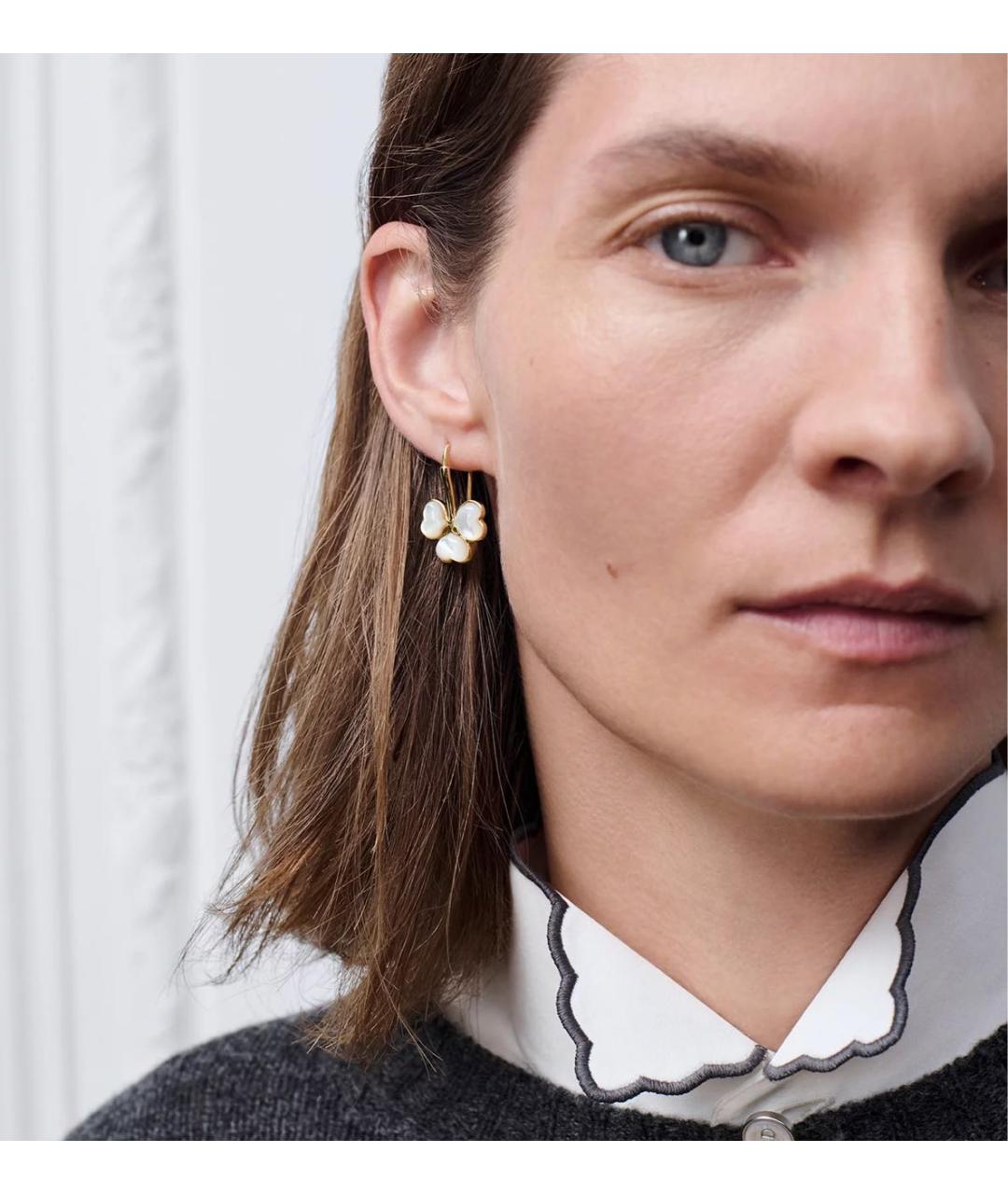 CHRISTIAN DIOR Золотые металлические серьги, фото 4