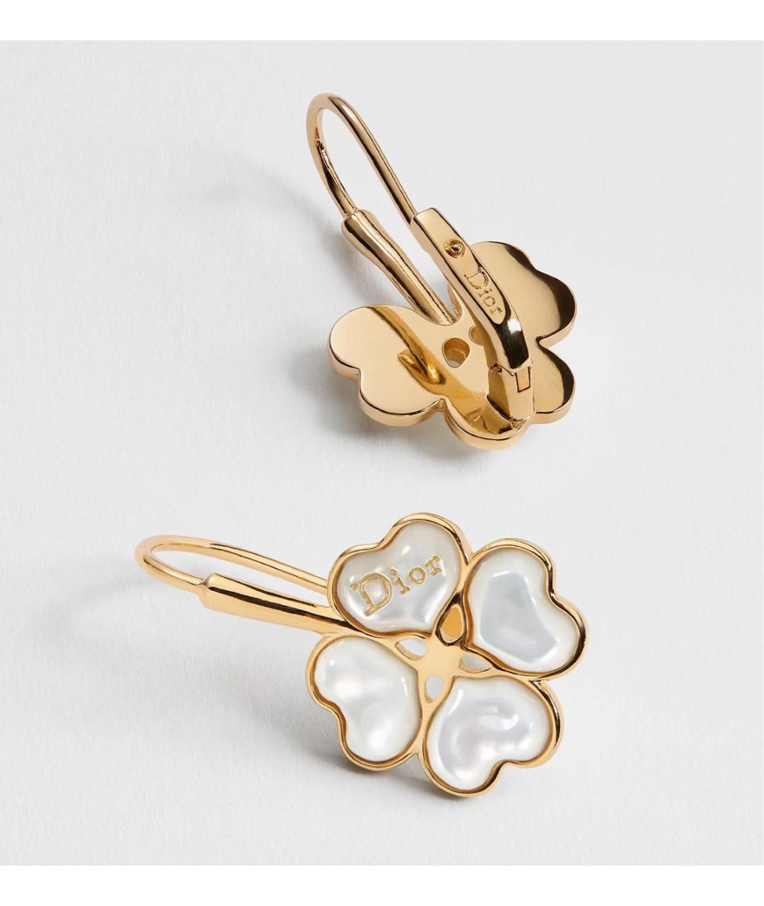 CHRISTIAN DIOR Золотые металлические серьги, фото 2