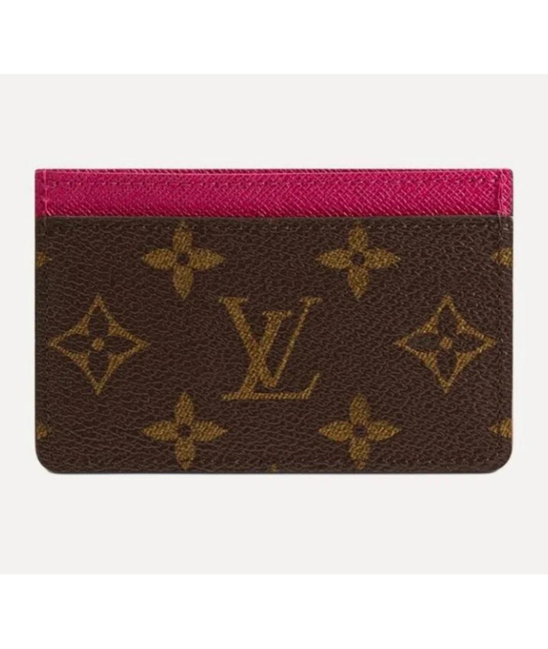LOUIS VUITTON Коричневый кожаный кардхолдер, фото 5