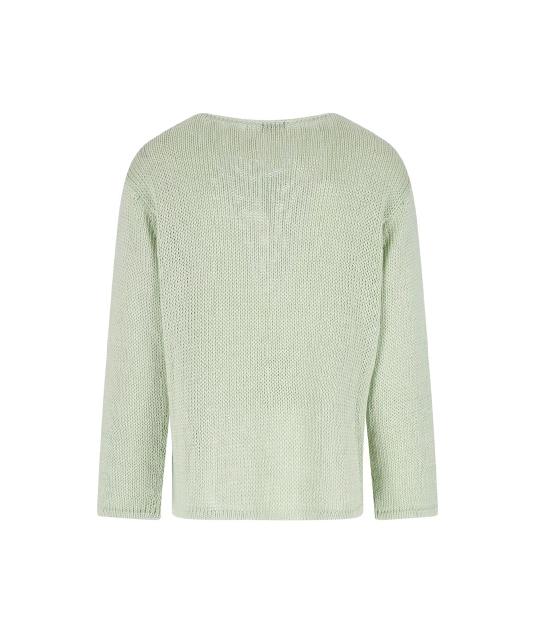 GIORGIO ARMANI Зеленый льняной джемпер / свитер, фото 2