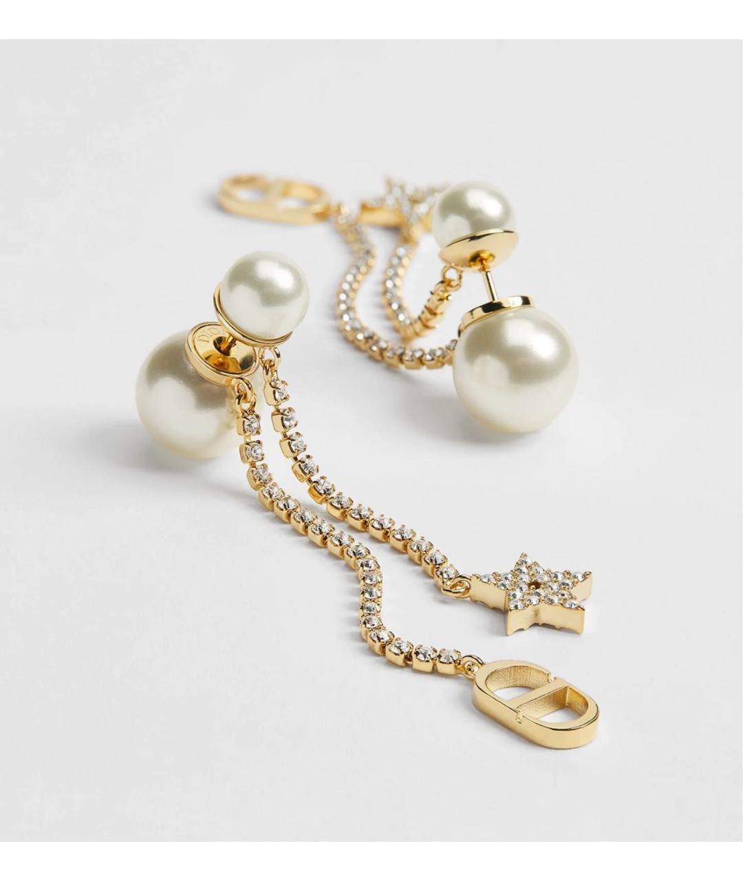 CHRISTIAN DIOR Золотые металлические серьги, фото 4