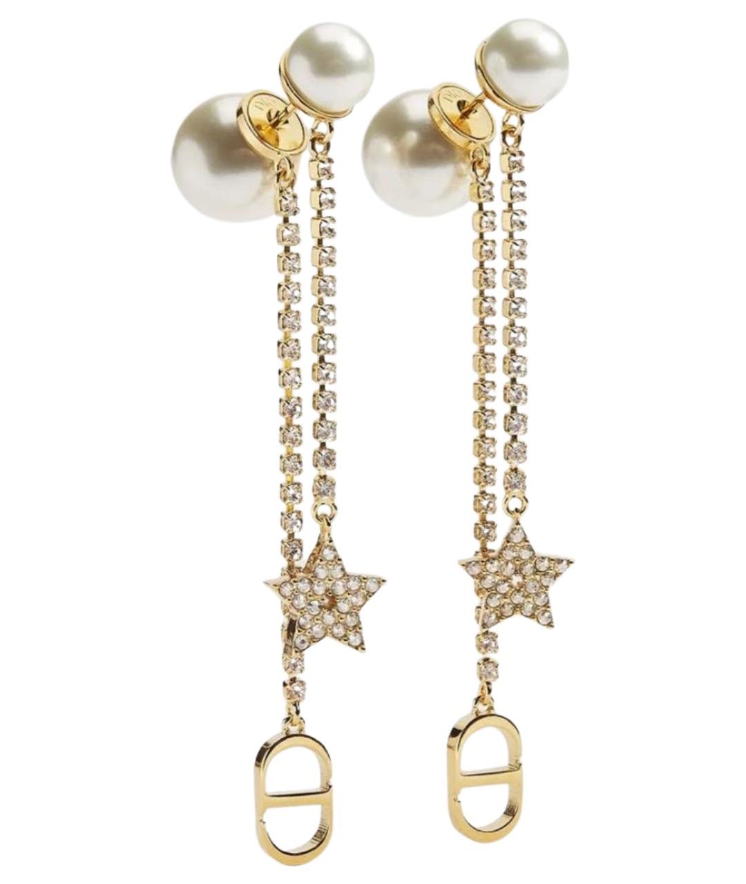 CHRISTIAN DIOR Золотые металлические серьги, фото 1