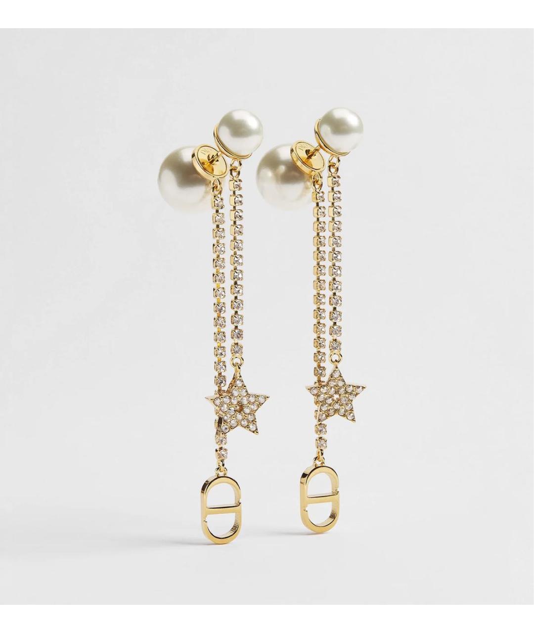 CHRISTIAN DIOR Золотые металлические серьги, фото 5