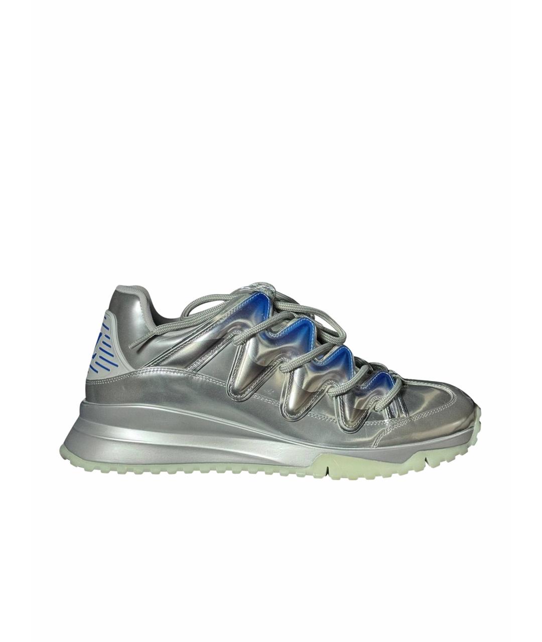 LOUIS VUITTON Серебряные текстильные низкие кроссовки / кеды, фото 1