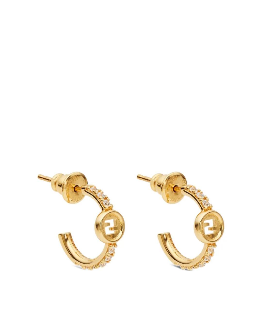 FENDI Золотые металлические серьги, фото 1