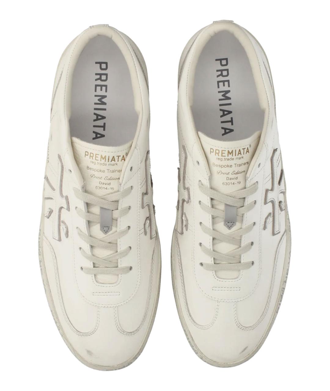 PREMIATA Белые кожаные низкие кроссовки / кеды, фото 4
