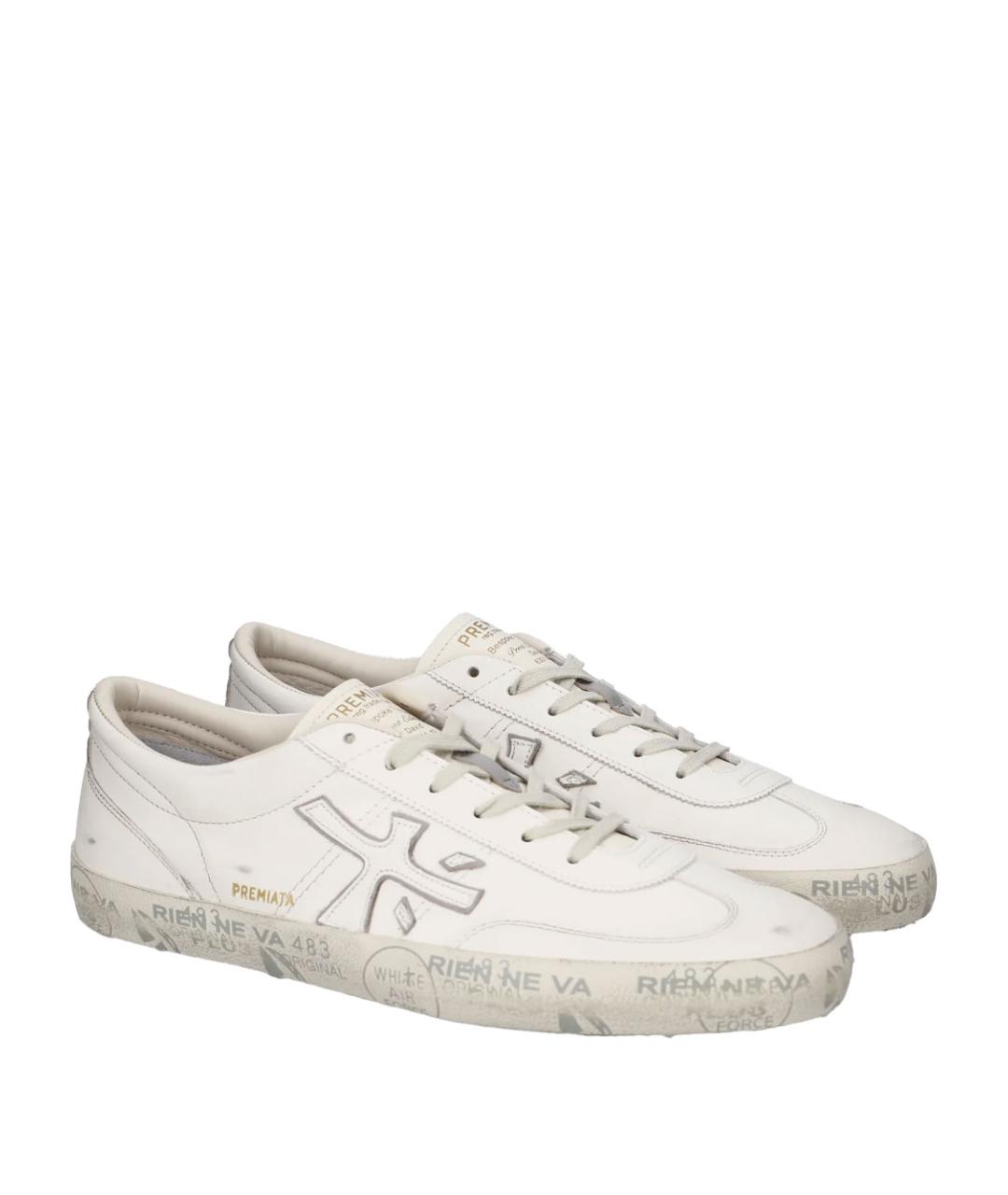 PREMIATA Белые кожаные низкие кроссовки / кеды, фото 2