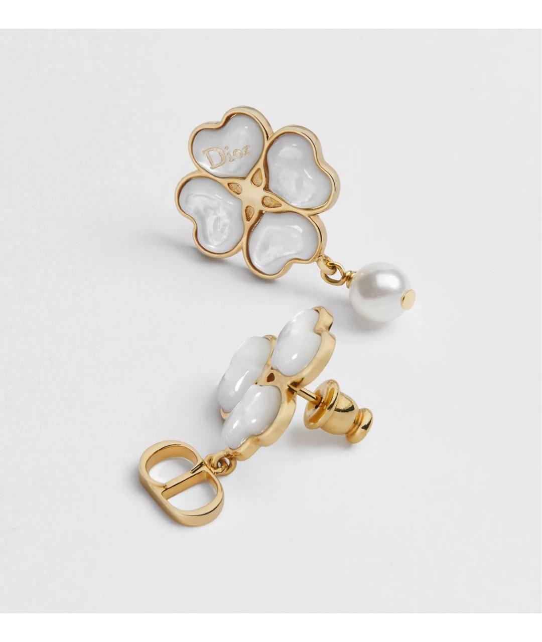 CHRISTIAN DIOR Золотые металлические серьги, фото 3