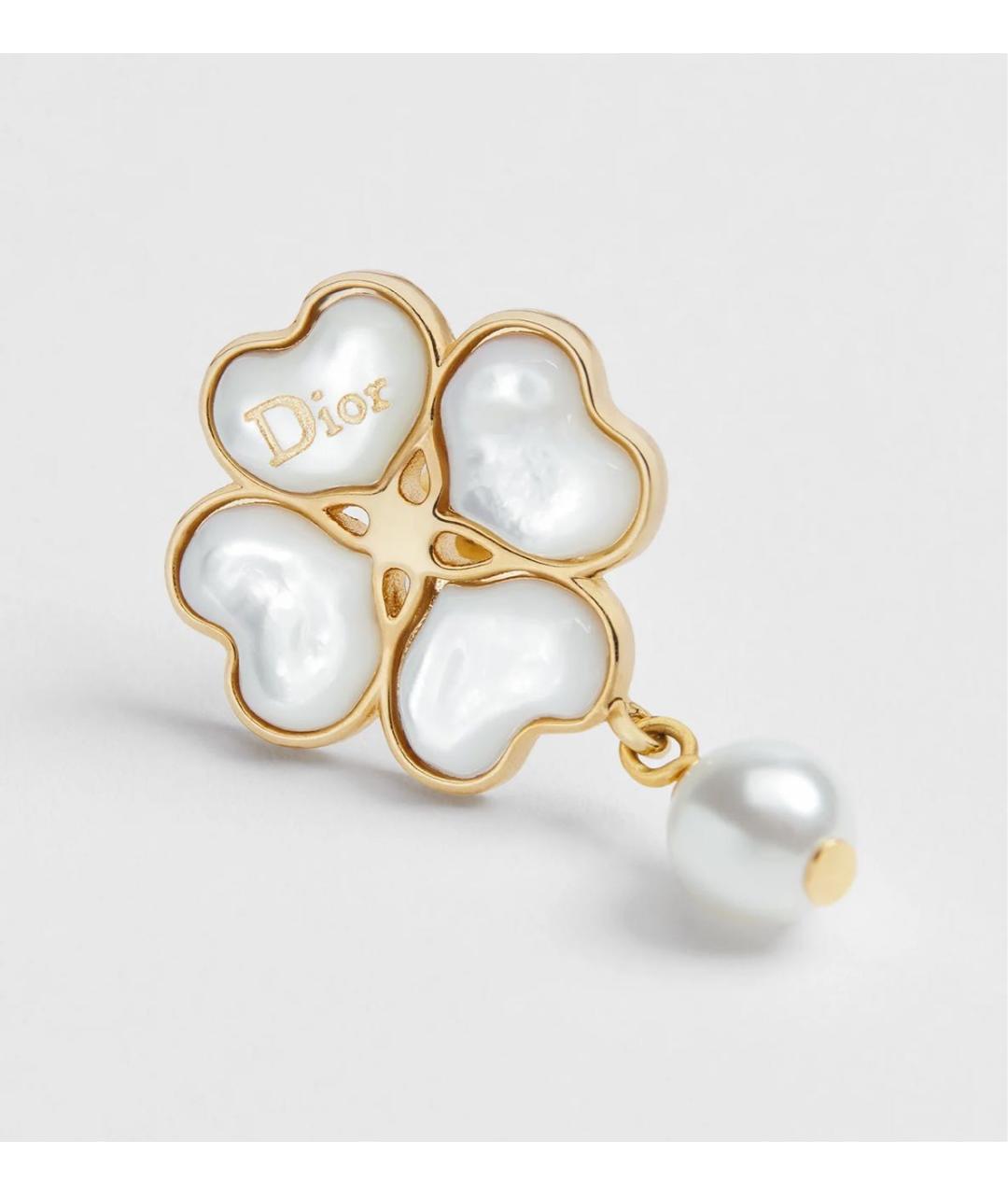 CHRISTIAN DIOR Золотые металлические серьги, фото 4