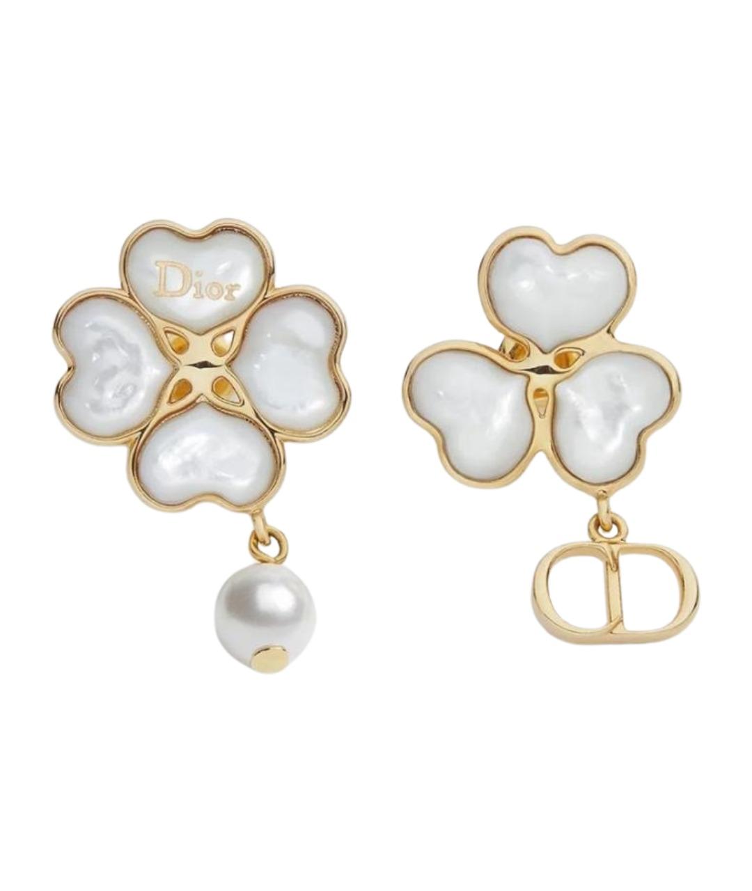 CHRISTIAN DIOR Золотые металлические серьги, фото 1