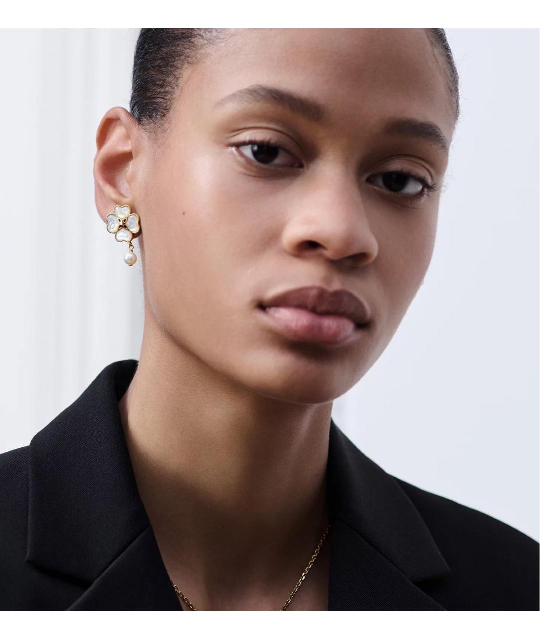 CHRISTIAN DIOR Золотые металлические серьги, фото 2