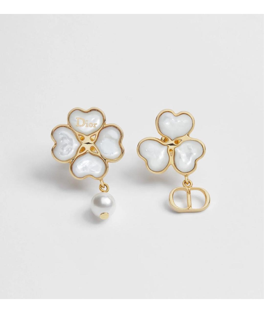 CHRISTIAN DIOR Золотые металлические серьги, фото 5