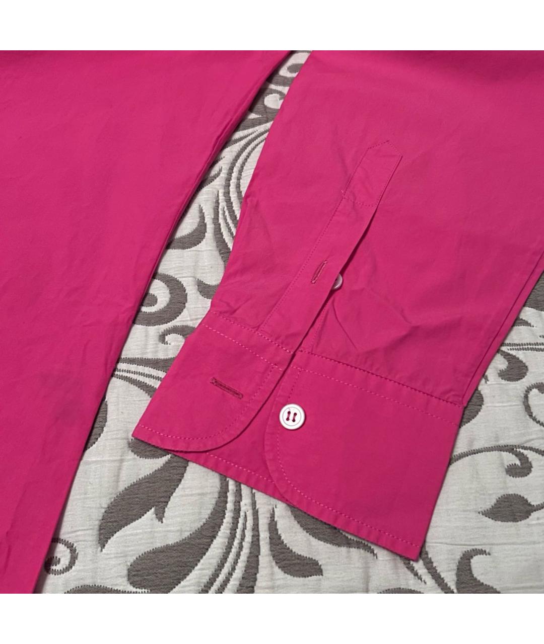 BOTTEGA VENETA Розовая хлопко-шелковая классическая рубашка, фото 5