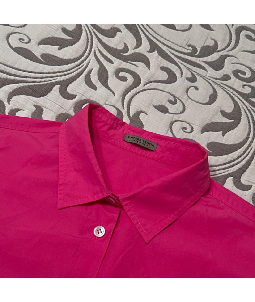 BOTTEGA VENETA Розовая хлопко-шелковая классическая рубашка, фото 3