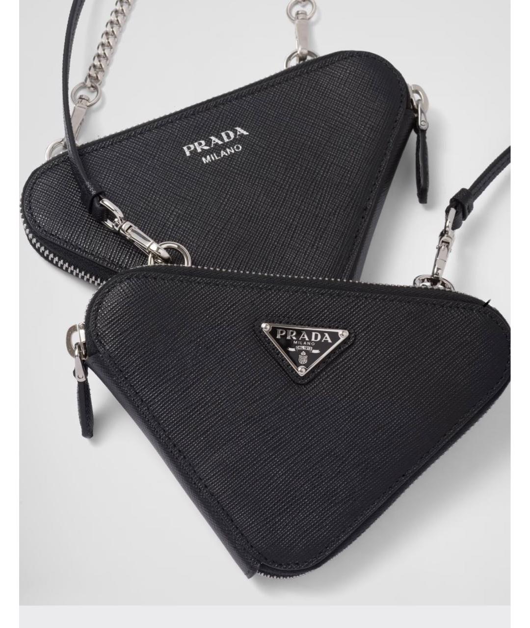 PRADA Черная кожаная сумка через плечо, фото 2