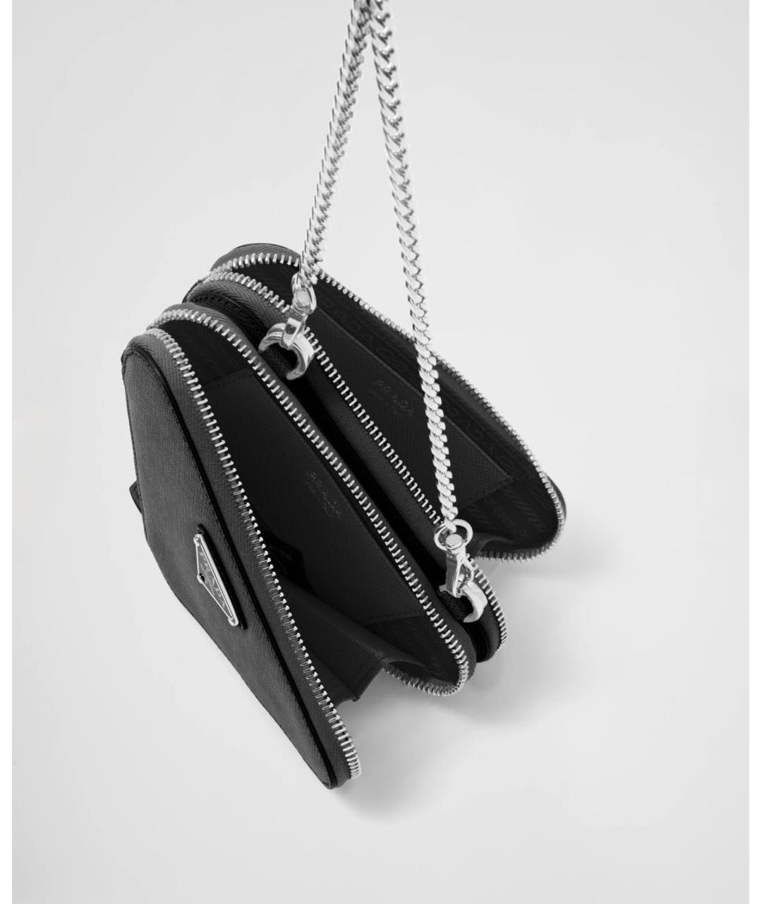 PRADA Черная кожаная сумка через плечо, фото 5