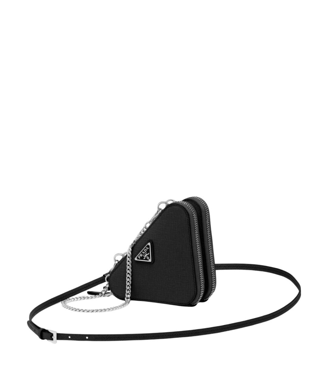 PRADA Черная кожаная сумка через плечо, фото 1